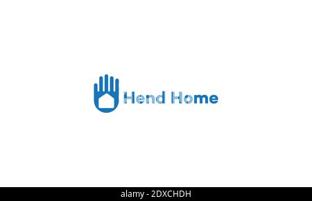 Design del logo Hend Home e modello vettoriale Illustrazione Vettoriale