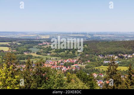 Germania, Turingia, Bad Tabarz, Città della Foresta Turingia in primavera Foto Stock