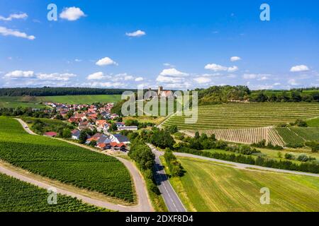 Luftaufnahme , Deutschland, Baden-Württemberg, Landkreis Heilbronn, Weingebiet Brackenheim, Burg Neipperg Foto Stock