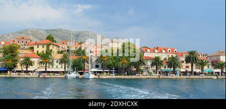 Porto di Cavtat con yacht edifici Foto Stock