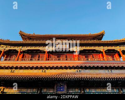 Il padiglione principale al Tempio lama, Beiji Foto Stock