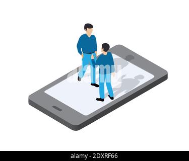 Concetto di telefono cellulare uomo di persone Illustrazione Vettoriale