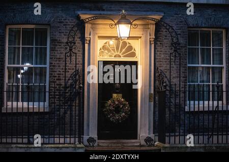 No.10 Downing Street attende un accordo commerciale tra il Regno Unito Il governo e la Commissione europea sigilla la Brexit Foto Stock