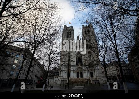 L'immagine mostra la Cattedrale di San Michele e San Gudula (Cattedrale dei Santi Michel et Gudule / Sint-Michiels- en Sint-Goedele kathel Foto Stock