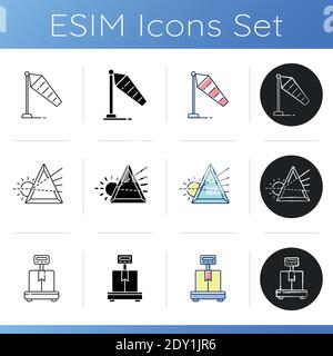 Set di icone degli strumenti di misurazione Illustrazione Vettoriale