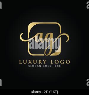 Modello vettoriale iniziale di progettazione del logo AG Letter. Creative Luxury Letter AG Logo Design Illustrazione Vettoriale