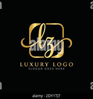 Modello vettoriale di progettazione del logo della lettera LZ iniziale. Design con logo Letter LZ di lusso Illustrazione Vettoriale