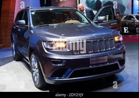 La nuova Jeep Grand Cherokee durante la giornata stampa del Paris Motor Show, conosciuto come Mondial de l'Automobile a Parigi, Francia, il 2 ottobre 2014. Foto di Nicolas Genin/ABACAPRESS.COM Foto Stock