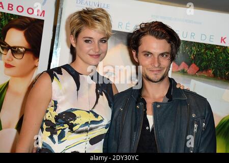 Shailene Woodley e Shiloh Fernandez partecipano alla prima di White Bird al Cinema UGC Cine Les Halles di Parigi, Francia, il 3 ottobre 2014. Foto di Nicolas Briquet/ABACAPRESS.COM Foto Stock