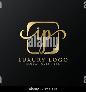 Modello vettoriale di progettazione del logo della lettera IP iniziale. Design astratto con logo IP Letter Luxury Illustrazione Vettoriale