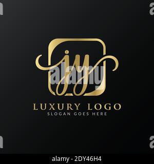 Modello vettoriale per il design del logo JY Creative Letter. Design iniziale con logo Letter JY di lusso Illustrazione Vettoriale