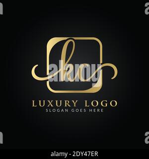 Modello vettoriale di progettazione del logo KC con lettera collegata. Creative Abstract KC Luxury Logo Design Illustrazione vettoriale Illustrazione Vettoriale