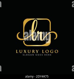 Modello vettoriale di progettazione del logo LR iniziale. Design con logo Luxury Letter LR Illustrazione Vettoriale
