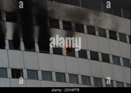 Il 31 ottobre 2014, l'edificio Maison de la radio ospita le stazioni radio France durante un incendio a Parigi, in Francia. Foto di Thierry Orban/ABACAPRESS.COM Foto Stock