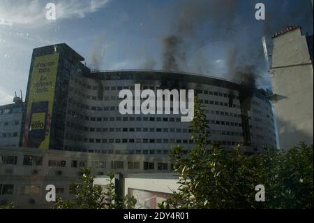 Il 31 ottobre 2014, l'edificio Maison de la radio ospita le stazioni radio France durante un incendio a Parigi, in Francia. Foto di Thierry Orban/ABACAPRESS.COM Foto Stock