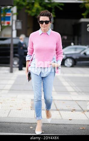 street Style, Garance Dore, blogger, in arrivo allo spettacolo Kenzo Ready-to-Wear Primavera-Estate 2015 che si tiene a boulevard Ney 54, Parigi, Francia il 28 settembre 2014. Foto di Sophie Mhabille/ABACAPRESS.COM Foto Stock