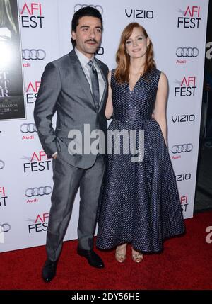 Oscar Isaac e Jessica Chastain partecipano ad AFI Fest apertura notte di gala prima di UN anno più violento al Dolby Theatre di Los Angeles, CA, USA, il 6 novembre 2014. Foto di Lionel Hahn/ABACAPRESS.COM Foto Stock