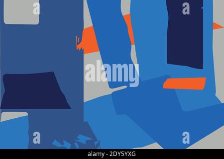 Design Seamless Abstract Vector Geometric Pattern in stile Bauhaus e Mondrian. Collage moderno per sfondo, stampa, grafica e sfondo. Illustrazione Vettoriale