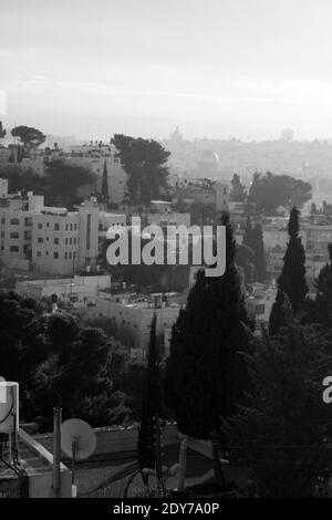 Al Aqsa vue du Mont des Oliviers Gerusalemme Foto Stock
