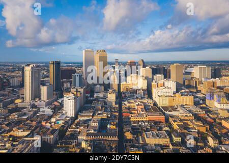 New Orleans al mattino dall'alto Foto Stock