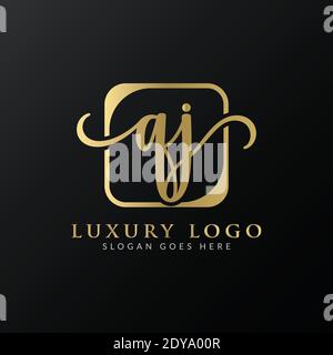 Lettera iniziale modello vettoriale di progettazione del logo QJ. Design moderno e lussuoso con logo QJ Letter Illustrazione Vettoriale