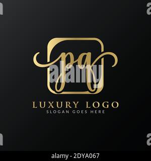 Initial PQ Letter Logo Design Typography moderna modello vettoriale. Creative Luxury PQ con logo Vector. Illustrazione Vettoriale