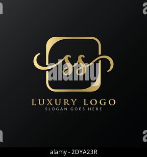 Modello vettoriale iniziale di progettazione del logo con lettera SS. Design astratto con logo Letter SS di lusso Illustrazione Vettoriale