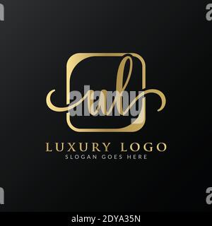 Modello vettoriale iniziale di progettazione del logo con lettera UL. Design astratto con logo UL Letter Luxury Illustrazione Vettoriale