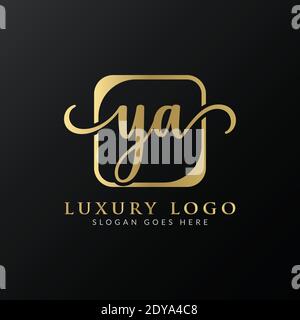 MODELLO vettoriale di progettazione logo YA. Illustrazione iniziale di YA Vector Letter Luxury Illustrazione Vettoriale