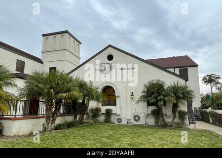 La Chiesa di Gesù Cristo dei Santi degli ultimi giorni è vista, giovedì 24 dicembre 2020, a Los Angeles. (Kirby Lee via AP) Foto Stock
