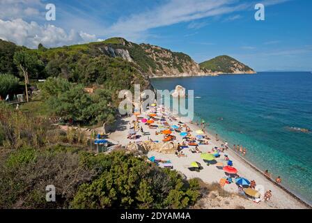 Spiaggia di sorgente, Portoferraio, Isola d'Elba, Toscana, Italia Foto Stock