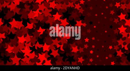Scintille rosse, astratte e luminose stelle su sfondo scuro Illustrazione Vettoriale