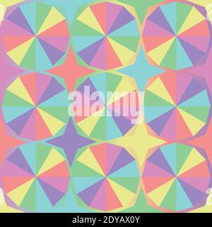 Colorato moderno dodecagon senza cuciture motivo, arte miele texture. Colorato motivo dodecagon. Design moderno con colori tenui. Illustrazione Vettoriale