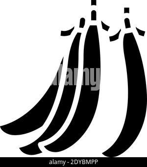 piselli verdure sane glifo icona illustrazione vettoriale Illustrazione Vettoriale