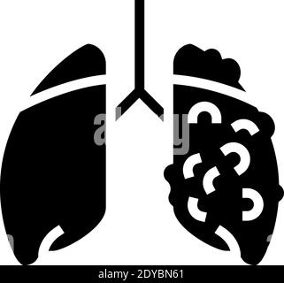 illustrazione del vettore dell'icona glifo della malattia respiratoria ards Illustrazione Vettoriale