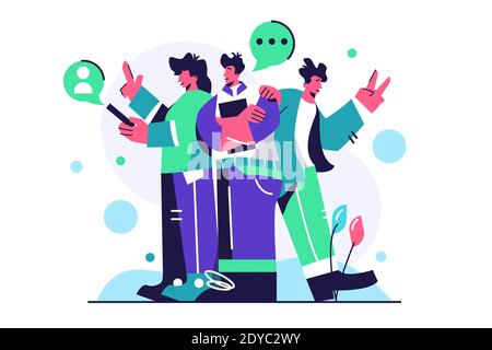 Un gruppo di colleghi si sta a fianco Illustrazione Vettoriale