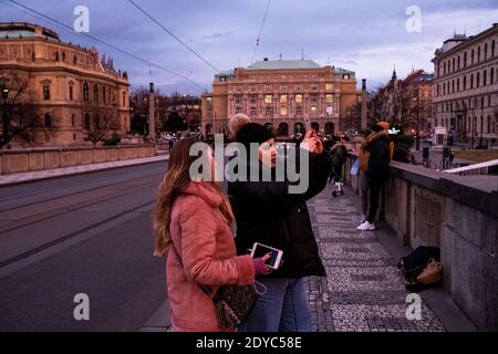 Immagine di Praga, capitale della Repubblica Ceca. Ilustration de Prague, capitale de la Republique assegno. Foto Stock