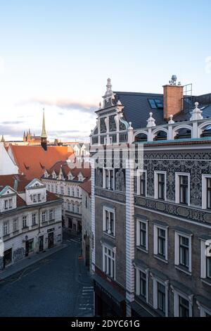 Immagine di Praga, capitale della Repubblica Ceca. Ilustration de Prague, capitale de la Republique assegno. Foto Stock