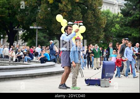 Vienna, Austria. 15 settembre 2011. Buskers Festival Vienna al Karlsplatz Foto Stock