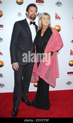 Hugh Jackman e Deborra-Lee Furness in arrivo per il G'Day USA 2013 Los Angeles Black Tie Gala al JW Marriott di Los Angeles LIVE a Los Angeles, California, USA il 12 gennaio 2013. Foto di Baxter/ABACAPRESS.COM Foto Stock