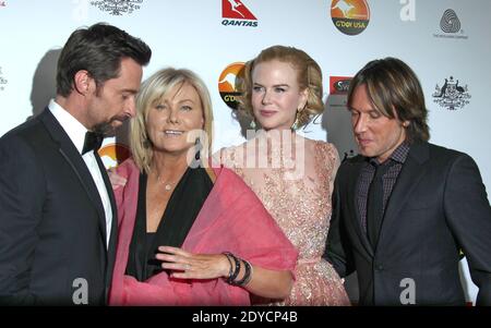 (L-R) Hugh Jackman, Deborra-Lee Furness, Nicole Kidman e Keith Urban in arrivo per il G'Day USA Los Angeles Black Tie Gala 2013 al JW Marriott di Los Angeles LIVE a Los Angeles, California, USA il 12 gennaio 2013. Foto di Baxter/ABACAPRESS.COM Foto Stock