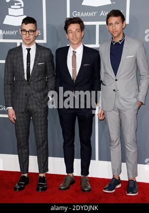 I musicisti Jack Antonoff, Nate Ruess, e Andrew Dost del divertimento della band arrivano al 55° annuale GRAMMY Awards allo Staples Center di Los Angeles, California, USA il 10 febbraio 2013. Foto di Lionel Hahn/ABACAPRESS.COM Foto Stock