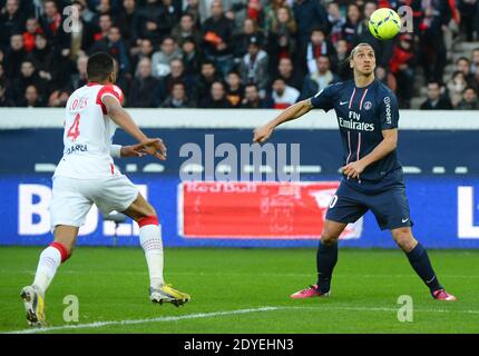 PSG,s Zlatan Ibrahimovic durante la prima partita di calcio della Francia, PSG vs Nancy a Parigi, Francia, il 9 marzo 2013. PSG ha vinto 2-1 Photo by Christian Liegi/ABACAPRESS.COM Foto Stock