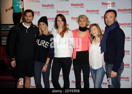 Alexandre Devoise, Alexandra Rosenfeld, Louise Ekland, Brice (Koh Lanta), Laure Manaudou alla conferenza stampa Reebok al Club Med Gym Bastille a Parigi, Francia, il 19 marzo 2013. Foto di Alban Wyters/ABACAPRESS.COM Foto Stock