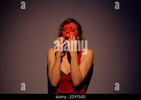 Celine Sallette ha eseguito il nuovo spettacolo 'Molly Bloom' al Theatre de la commune di Aubervilliers, in Francia, il 20 marzo 2013. Foto di ABACAPRESS.COM Foto Stock