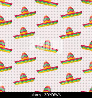 illustrazione vettoriale del modello senza giunture del cappello messicano Illustrazione Vettoriale