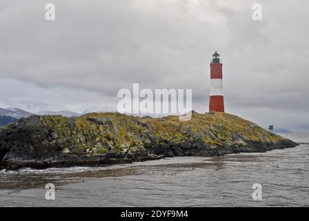 Faro Les Eclaireurs - Faro alla fine del mondo ('Faro del fin del Mundo'), Ushuaia, Tierra del Fuego, Argentina Foto Stock