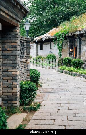 Il cinese old street Hutong di Pechino, Cina Foto Stock