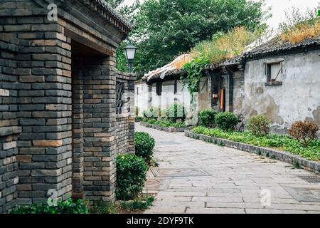 Il cinese old street Hutong di Pechino, Cina Foto Stock