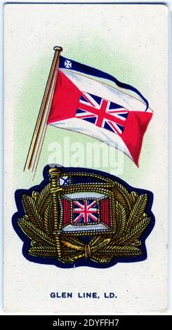 Sigaretta con emblemi della Glen Line Foto Stock